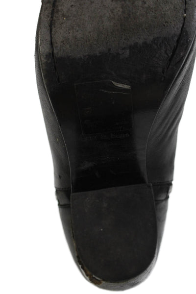Rag & Bone Womens Leather Cap Toe Block Heels Ankle Boots Shoes Black Size 9