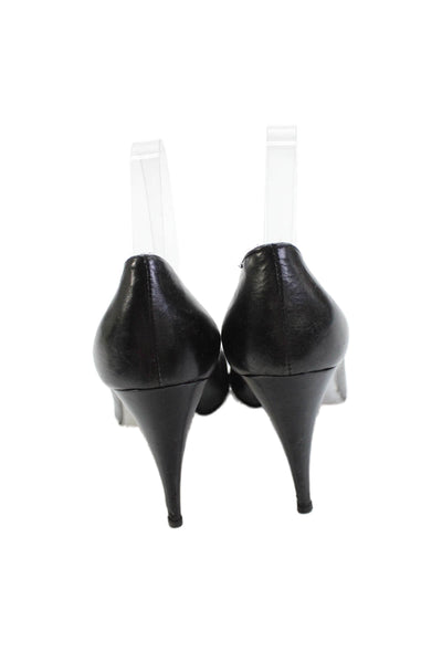 Michael Kors Womens Leather Slip On High Heels Pumps Shoes Black Size 9M