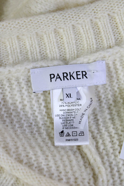 Parker Unisex Pullover Sweater Beige Crew Neck Acrylic Blend Size XL