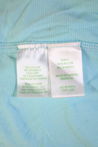 Lilly Pulitzer Womens Striped Mock Neck Full Zip Active Jacket Blue Size S