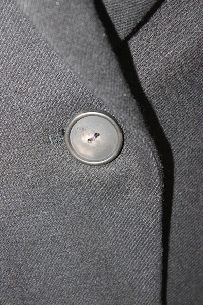 Vince Unisex Classic Black Wool Blend Blazer Long Sleeve Collared Button Size 0