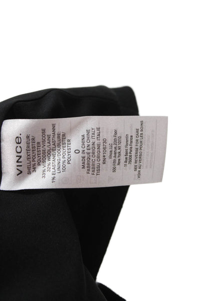 Vince Unisex Classic Black Wool Blend Blazer Long Sleeve Collared Button Size 0
