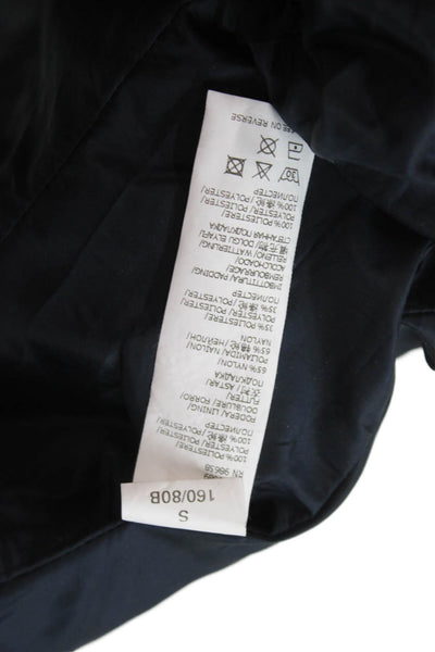 Paul & Shark Women Quilted Argyle Jacket Black Zip High Neck Long Sleeve Size S