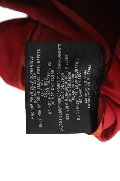 Cole Haan Womens Red Rain Coat Windbreaker Button Long Sleeve Size S