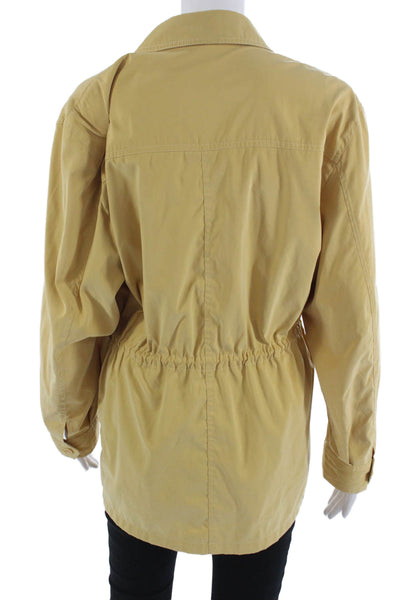 Belseta Women Military Jacket Beige Long Sleeve Collared Size 40