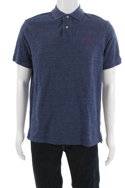 Polo Ralph Lauren Mens Short Sleeve Collared Classic Fit Polo Shirt Blue Medium