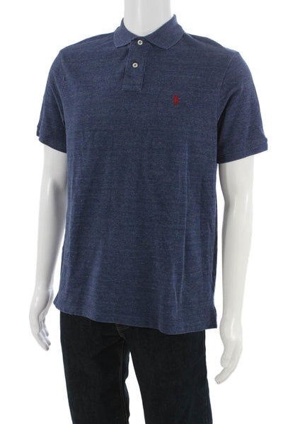 Polo Ralph Lauren Mens Short Sleeve Collared Classic Fit Polo Shirt Blue Medium