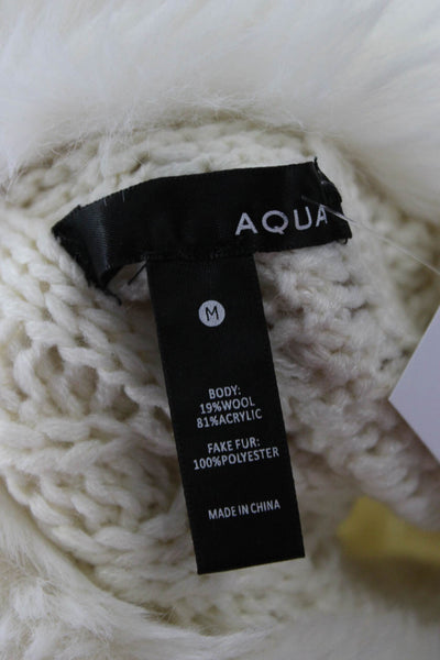 Aqua Unisex Collared Button Cardigan White 19% Wool 81% Acrylic Size M