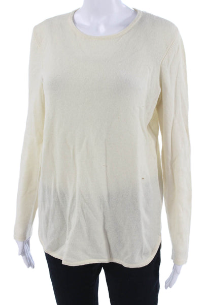 J. Mclaughlin Unisex Pullover Cashmere Crew Neck Long Sleeve Beige Size S
