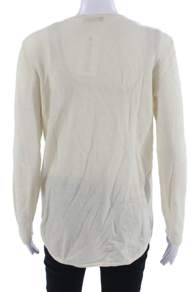 J. Mclaughlin Unisex Pullover Cashmere Crew Neck Long Sleeve Beige Size S