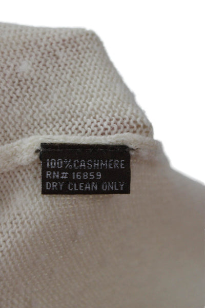 J. Mclaughlin Unisex Pullover Cashmere Crew Neck Long Sleeve Beige Size S