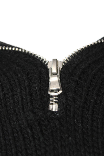 Olivaceous Unisex Black Striped Button Collared Pullover Sweater 90s Size M