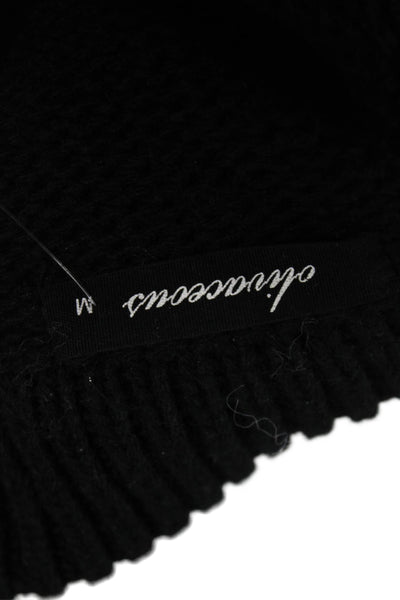 Olivaceous Unisex Black Striped Button Collared Pullover Sweater 90s Size M