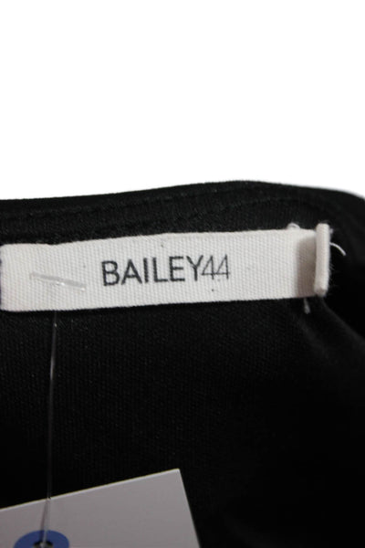 Bailey 44 Womens Black Cropped Blouse Short Sleeve Round Neck Polyester Size L