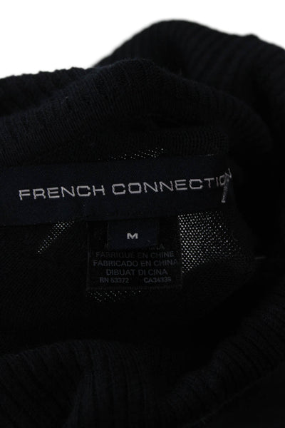 French Connection Unisex Pullover Sweater Black Turtleneck Long Sleeve Size M