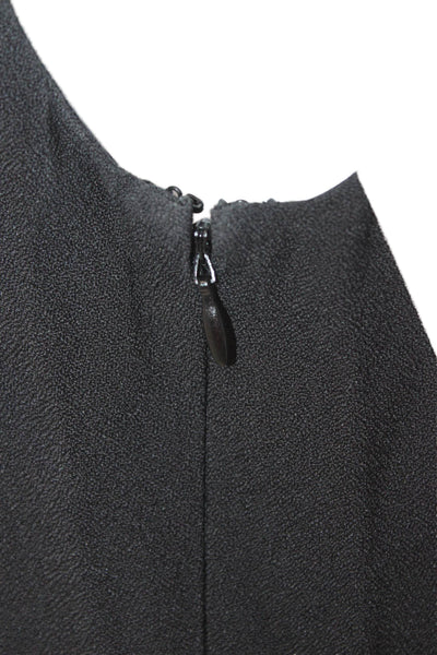 Derek Lam Women A-Line Shift Dress Black V-Neck Sleeveless Knee Length Size M