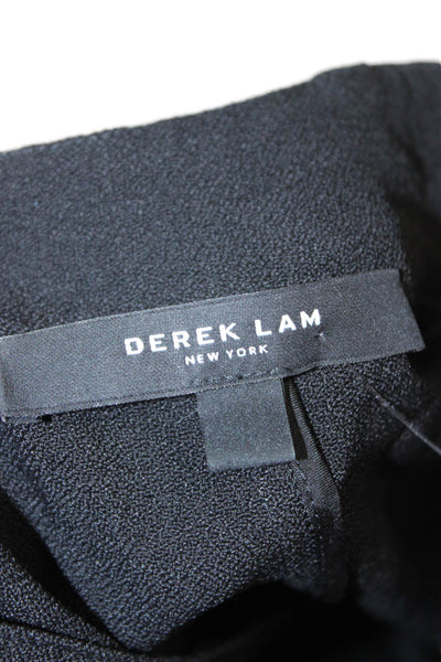 Derek Lam Women A-Line Shift Dress Black V-Neck Sleeveless Knee Length Size M
