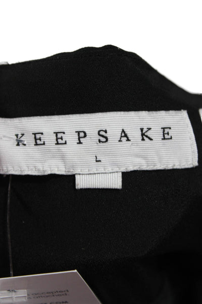 Keepsake Women Sleeveless V Neck Jumpsuit Black Size L