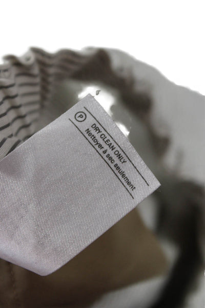 Vince Womens Striped Cropped Pants White Linen Rayon Size XS