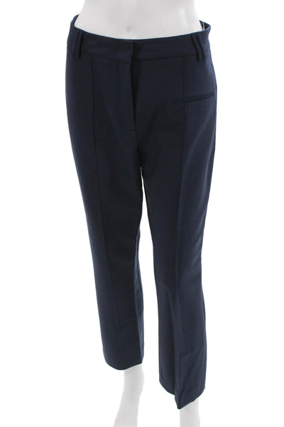 Fabiana Filippi Womens Ankle Dress Pants Dark Blue Merino Wool Size XS