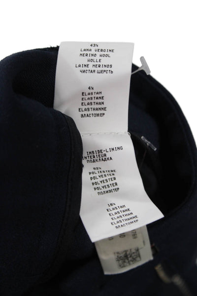Fabiana Filippi Womens Ankle Dress Pants Dark Blue Merino Wool Size XS