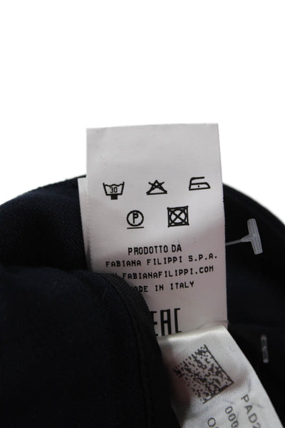 Fabiana Filippi Womens Ankle Dress Pants Dark Blue Merino Wool Size XS