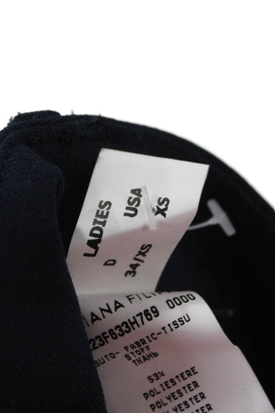 Fabiana Filippi Womens Ankle Dress Pants Dark Blue Merino Wool Size XS