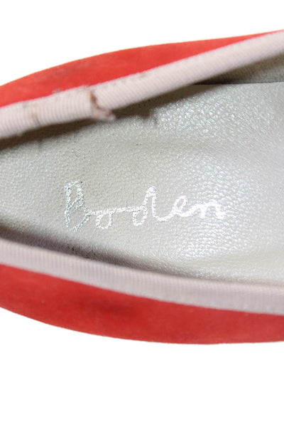 Boden Women's Round Toe Bow Suede Slight Wedge Colorblock Shoes Size 38