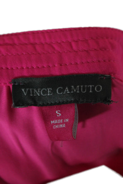 Vince Camuto Womens Tunic Blouse Short Sleeve Solid Pink Polyester Size S
