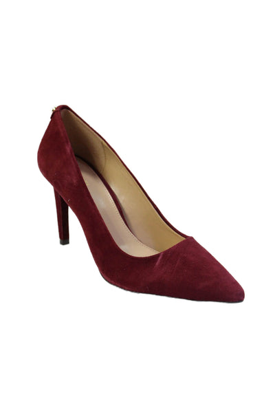 Michael Michael Kors Womens Stiletto Pointed Toe Suede Pumps Red Size 8M