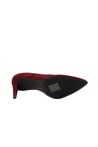 Michael Michael Kors Womens Stiletto Pointed Toe Suede Pumps Red Size 8M