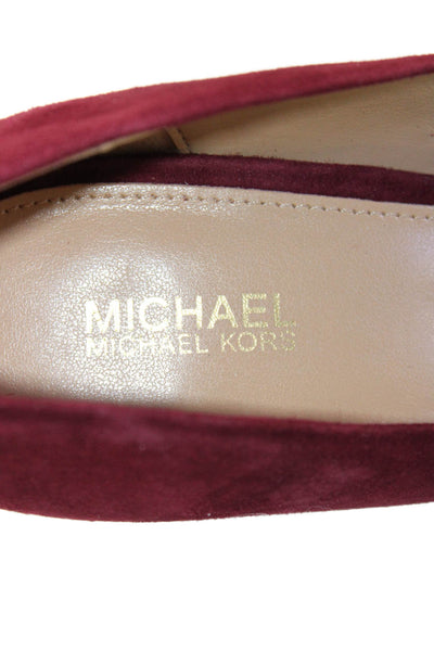 Michael Michael Kors Womens Stiletto Pointed Toe Suede Pumps Red Size 8M