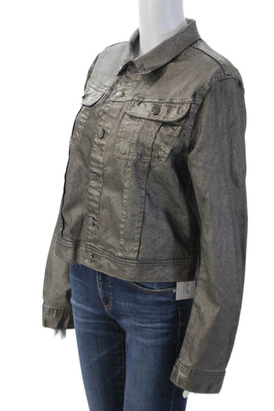 Polo Ralph Lauren Women Dark Gray Collared Button Long Sleeve Jacket Size L