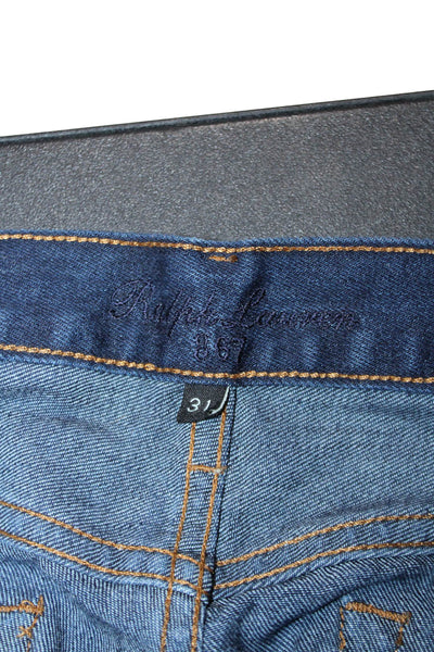 Ralph Lauren Mens Dark Blue Bootcut Jeans Button Closure Size 31
