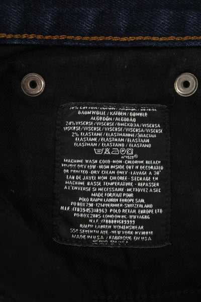 Ralph Lauren Mens Dark Blue Bootcut Jeans Button Closure Size 31