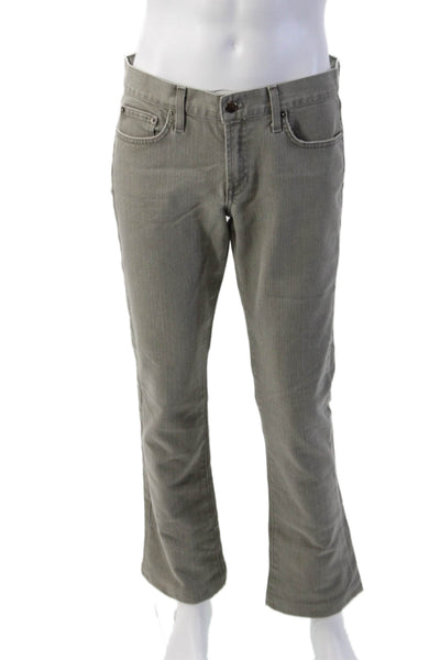 Ralph Lauren Mens Gray Cotton Stretch Button Fly Pants Size 31