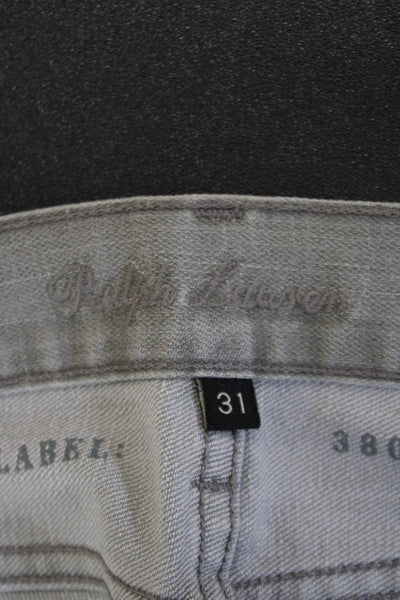 Ralph Lauren Mens Gray Cotton Stretch Button Fly Pants Size 31