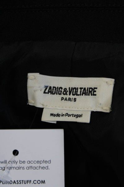 Zadig & Voltaire Womens One Button Long Sleeve Lined Blazer Black Size 32