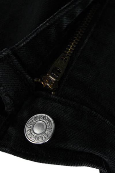 Levis Unisex Straight Jeans Black High Rise Button Fly 27 Inseam Size 10