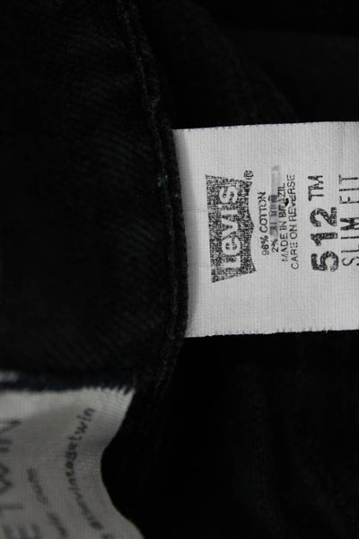 Levis Unisex Straight Jeans Black High Rise Button Fly 27 Inseam Size 10