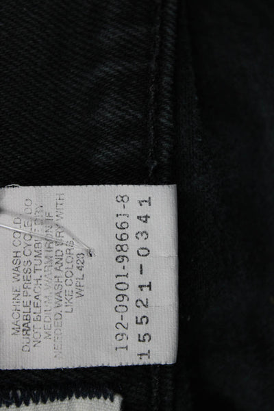 Levis Unisex Straight Jeans Black High Rise Button Fly 27 Inseam Size 10
