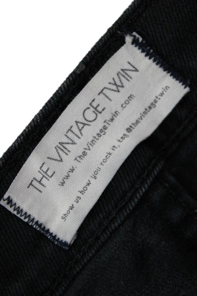 Levis Unisex Straight Jeans Black High Rise Button Fly 27 Inseam Size 10