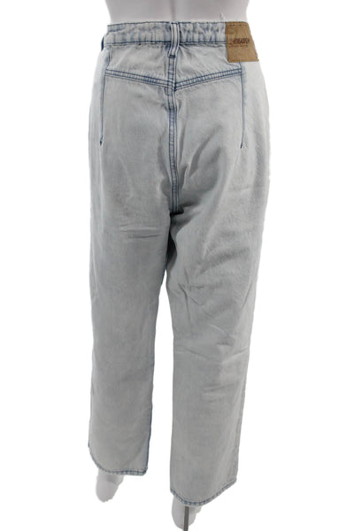 One Teaspoon Women Cropped Paperbag Light Blue Cotton High Rise Pants Size 30