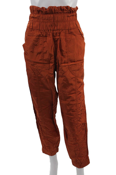 FP Movement Womens Paperbag Jogger Pants Orange Nylon Size M
