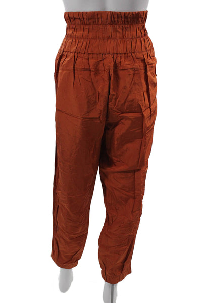 FP Movement Womens Paperbag Jogger Pants Orange Nylon Size M