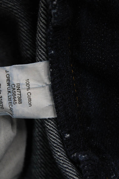 J Crew Mens Straight Jeans Dark Blue 100% Cotton Button Fly 31 Inseam Size 34