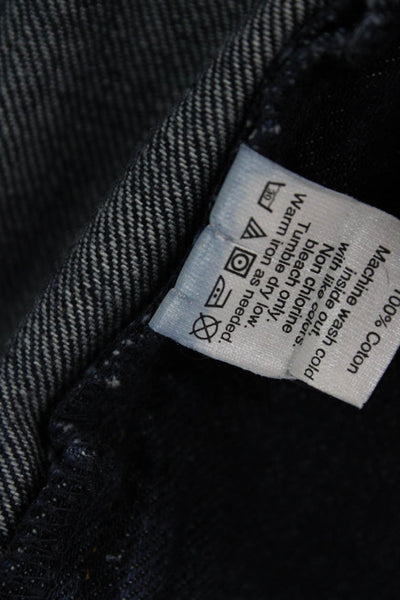 J Crew Mens Straight Jeans Dark Blue 100% Cotton Button Fly 31 Inseam Size 34