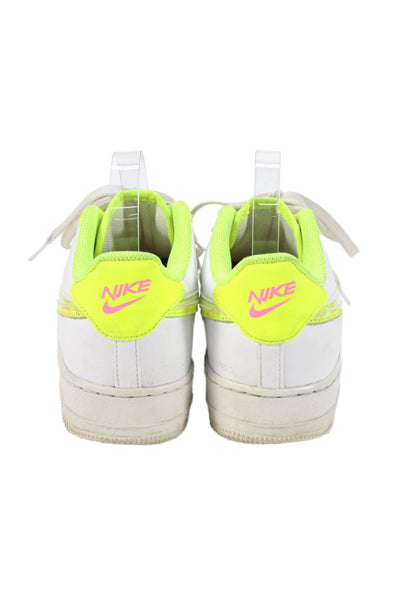 Nike Childrens Boys Leather Air Force 1 Low LV8 Sneakers White Green Size 7