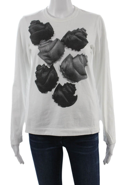Comme Des Garcons Womens Black Graphic Long Sleeve T-Shirt Size S