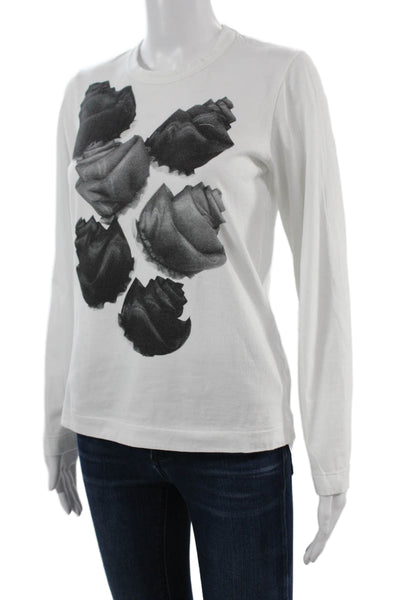 Comme Des Garcons Womens Black Graphic Long Sleeve T-Shirt Size S